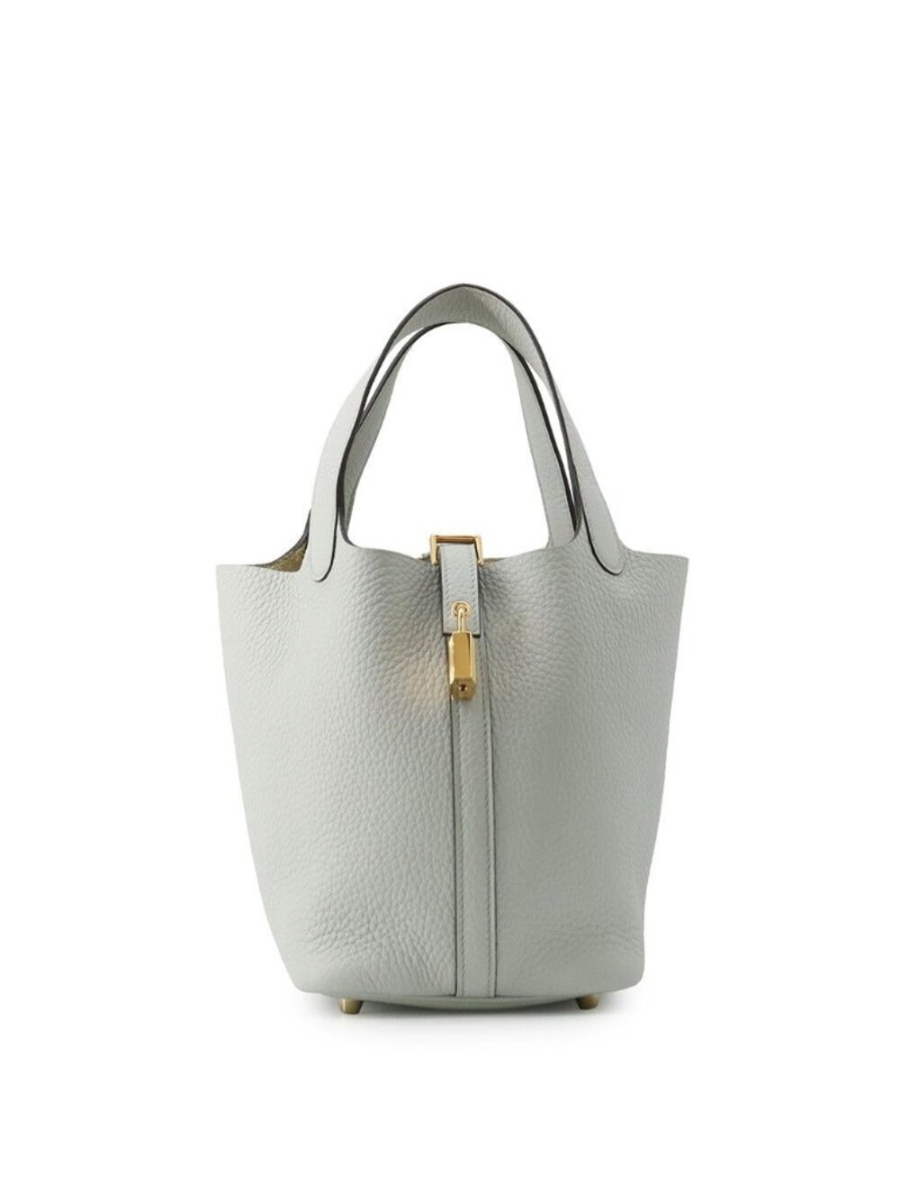 Hermes Handbag Picotin Lock PM Blue Pale Gold Taurillon Clemence Tote